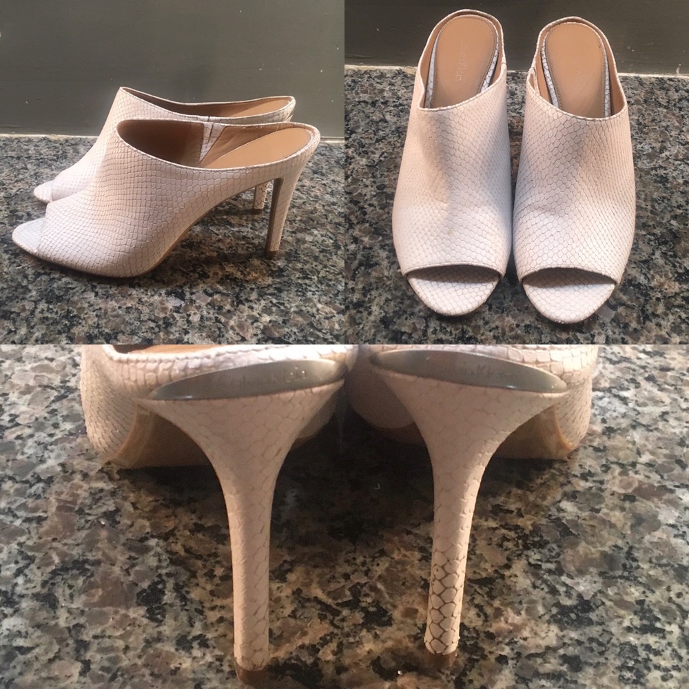 Calvin Klein White Leather Sandals Size 11